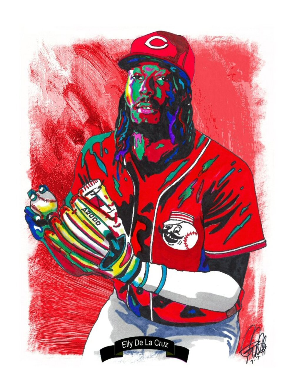 Elly De La Cruz Cincinnati Reds Baseball Sports Poster Print Wall Art 13x19